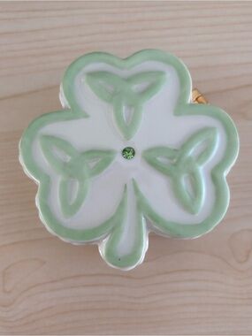 Vintage Lenox Celtic Treasures Shamrock Trinket Box